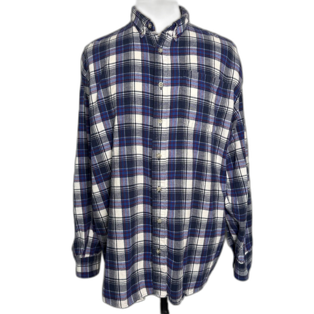 Cabela's Men's Plaid Long Sleeve Flanel Shirt, Size 2XL, Blue, Red, Gray